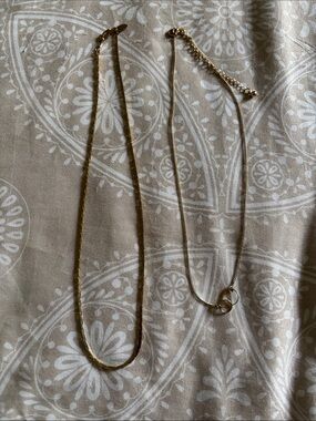 Delicate Gold Double Necklace Set - Minimal Layered Jewelry